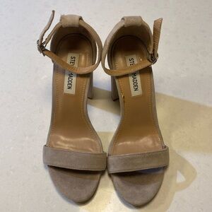 Steve Madden grey suede one strap heels